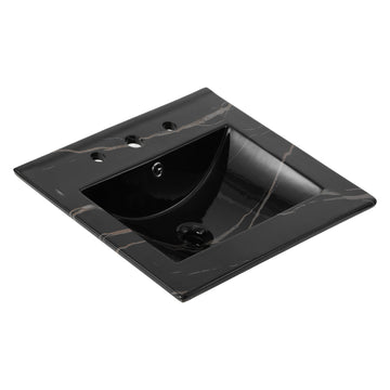 Ancillary 3-Hole 20 in. W x 18.25 in. D Classic Contemporary Rectangular Ceramic Single Sink Basin Vanity Top - JONATHAN Y